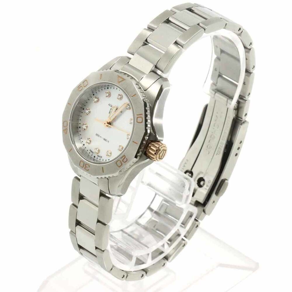 TAG Heuer Aquaracer Professional 200m WBP1450 12P Diamond Ladies Watch White ...